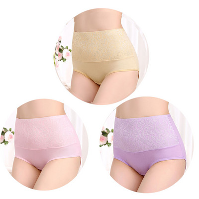 Chiloți din bumbac, 3 buc/lot, lenjerie de corp pentru femei, talie înaltă, pentru abdomen, chiloți de recuperare postpartum pentru femei