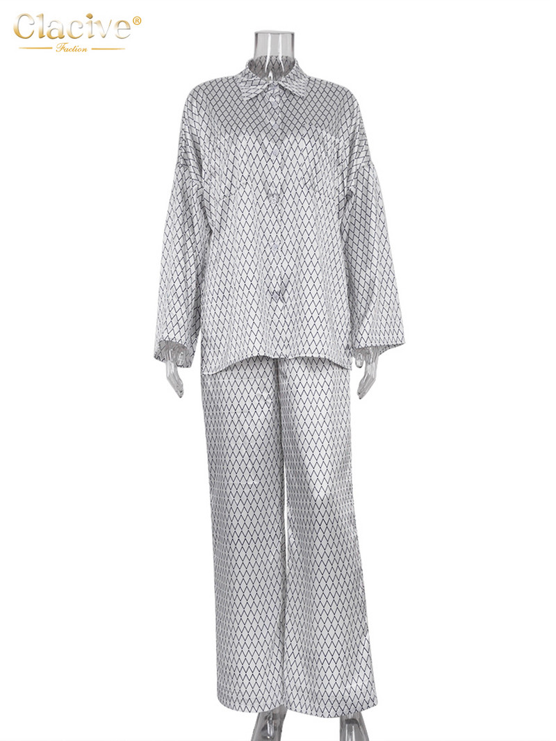 Dámske elegantné topy s dlhým rukávom a vysokým pásom, široké nohavice, dámske domáce oblečenie, voľná potlač