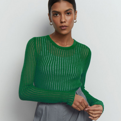 Kryptografické módne biele elegantné pruhované priehľadné dámske topy, outfity, tričká s dlhým rukávom, skinny klubové párty oblečenie