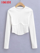 Tangada 2023. Nova ženska majica kratkih rukava s tunikom, majice dugih rukava, ženska seksi majica majica 4P162