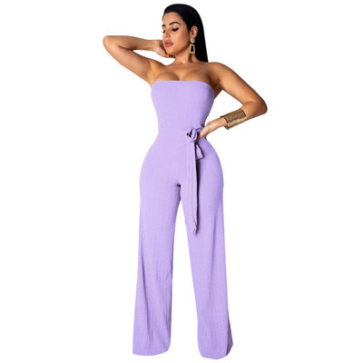 INMOTENG Kombinezon širokih nogavica s otvorenim ramenima Ženski modni seksi kombinezon s bandageom Vestidos Ljeto, ležerni bodi kombinezon XXL