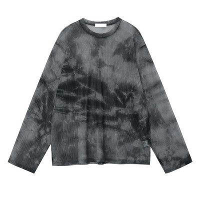 Majice dugih rukava Ženske proljeće Chic Tie Dye dizajn Mesh Harajuku Vintage Ženske majice Ulzzang Retro High Street odjeća za tinejdžere