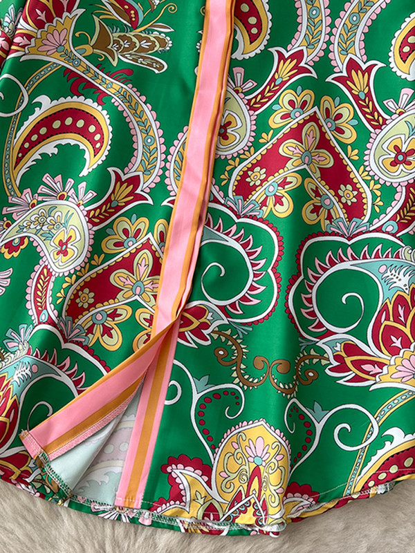 Komplet kratkih hlačica s printom za plažu Ženski 2-dijelni ležerni ženski kompleti kratkih rukava s otvorenim ovratnikom Ljeto 2023. Žensko odijelo širokih nogavica