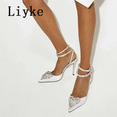 Liyke Vjenčanice za ljetnu zabavu Ženske cipele na cipele Elegantne ružičaste visoke potpetice Ženske cipele s štiklama u obliku srca s kristalnom kopčom