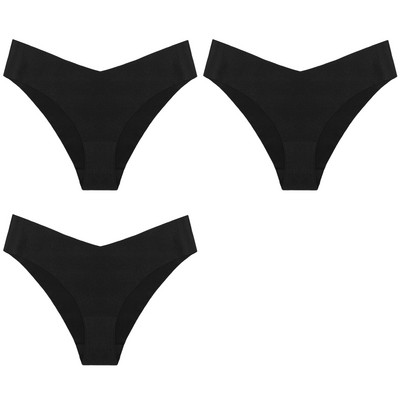 WarmSteps Set ženskih gaćica od 3 kom. Seksi svileno satensko bešavno donje rublje Udobne gaćice za kožu, plus veličine Modne gaćice