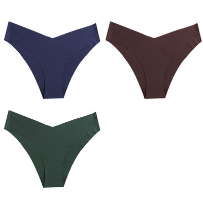 WarmSteps Set ženskih gaćica od 3 kom. Seksi svileno satensko bešavno donje rublje Udobne gaćice za kožu, plus veličine Modne gaćice