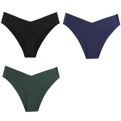 WarmSteps Set ženskih gaćica od 3 kom. Seksi svileno satensko bešavno donje rublje Udobne gaćice za kožu, plus veličine Modne gaćice