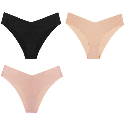 WarmSteps Set ženskih gaćica od 3 kom. Seksi svileno satensko bešavno donje rublje Udobne gaćice za kožu, plus veličine Modne gaćice