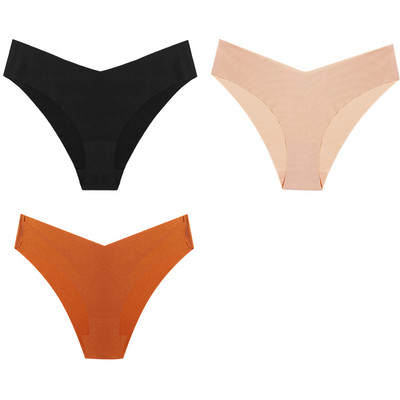 WarmSteps Set ženskih gaćica od 3 kom. Seksi svileno satensko bešavno donje rublje Udobne gaćice za kožu, plus veličine Modne gaćice