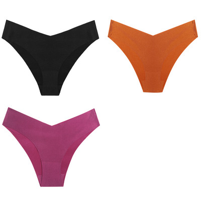 WarmSteps Set ženskih gaćica od 3 kom. Seksi svileno satensko bešavno donje rublje Udobne gaćice za kožu, plus veličine Modne gaćice