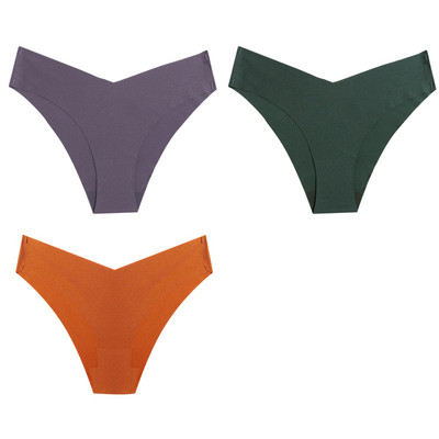 WarmSteps Set ženskih gaćica od 3 kom. Seksi svileno satensko bešavno donje rublje Udobne gaćice za kožu, plus veličine Modne gaćice