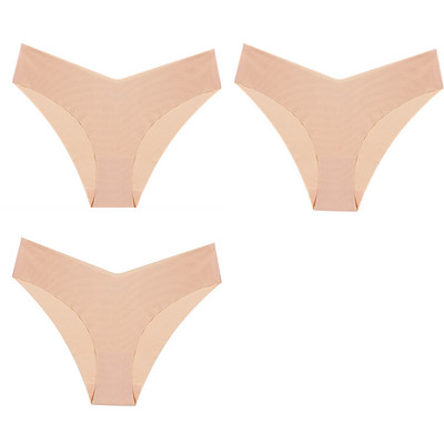 WarmSteps Set ženskih gaćica od 3 kom. Seksi svileno satensko bešavno donje rublje Udobne gaćice za kožu, plus veličine Modne gaćice