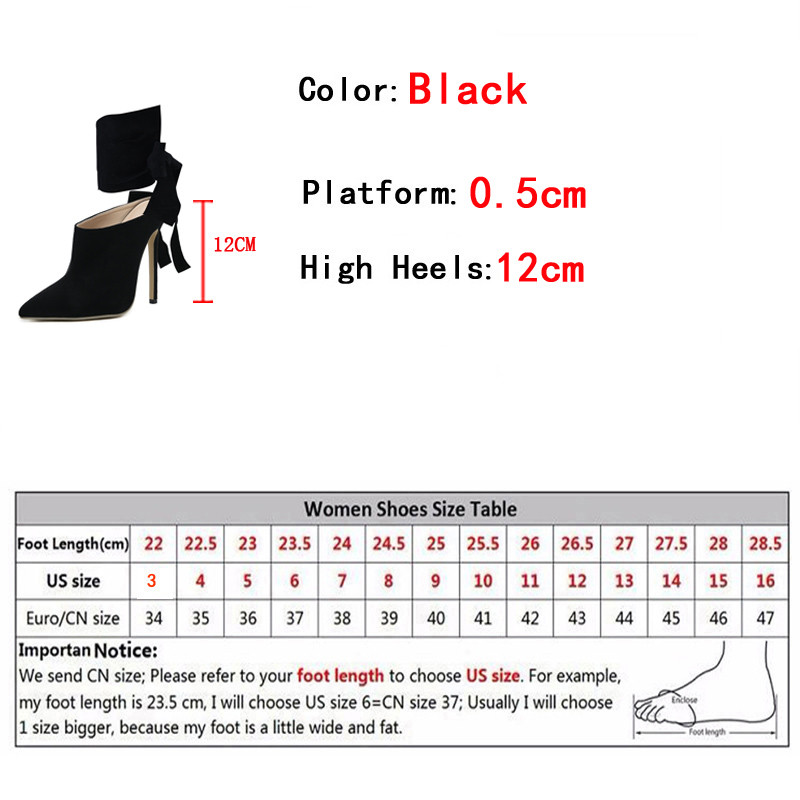 Liyke 2023 Nove ženske salonke Sandale Seksi špicasti vrhovi Gležnjaci Križ na vezanje Visoke potpetice Ženske cipele za striptizete Mule Štikle