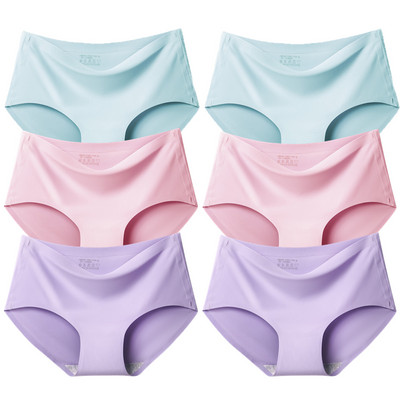 BZEL 6PCS/Set Ženske gaćice Bešavne Žensko donje rublje Velike veličine Ugodne gaćice Prozračno donje rublje od svilenog satena Hot Rasprodaja Gaćice