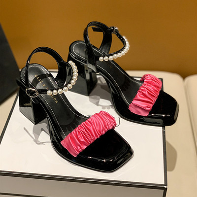 Modne kristalne ženske sandale Pumpice s otvorenim prstima za zabave Visoke potpetice Elegantne cipele za noćne klubove Kvalitetan remen za gležnjeve Seksi sandale