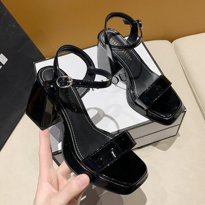 Modne kristalne ženske sandale Pumpice s otvorenim prstima za zabave Visoke potpetice Elegantne cipele za noćne klubove Kvalitetan remen za gležnjeve Seksi sandale