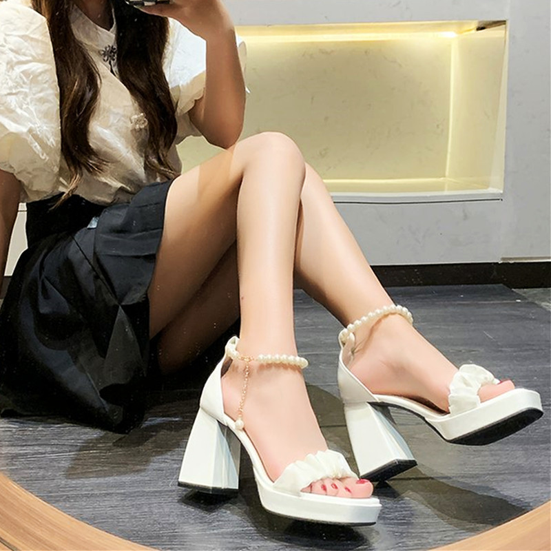 Modne kristalne ženske sandale Pumpice s otvorenim prstima za zabave Visoke potpetice Elegantne cipele za noćne klubove Kvalitetan remen za gležnjeve Seksi sandale