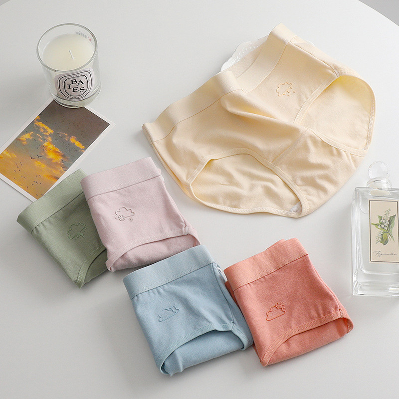 3Pcs/set Ženske gaćice od čistog pamuka Meke udobne gaćice Jednobojno donje rublje Rastezljive gaćice srednjeg struka M-XL Žensko donje rublje