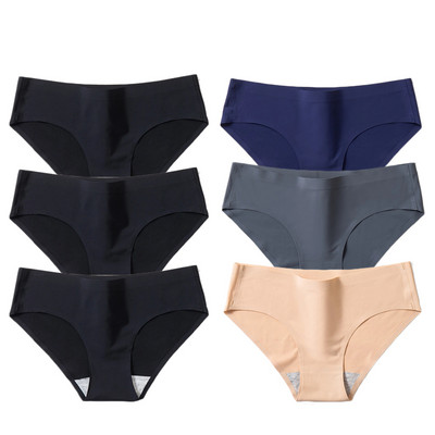BZEL 6PCS/Set Ženske gaćice Jednostavno bešavno donje rublje Meke svilene satenske ženske gaćice Prozračno donje rublje Udobne gaće za fitness