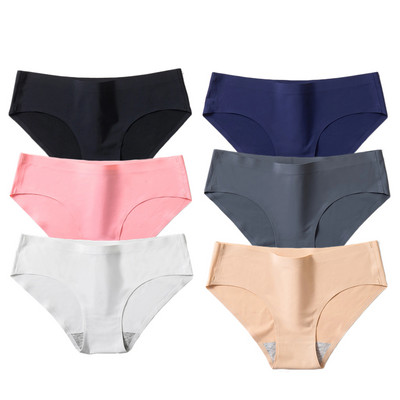 BZEL 6PCS/Set Ženske gaćice Jednostavno bešavno donje rublje Meke svilene satenske ženske gaćice Prozračno donje rublje Udobne gaće za fitness