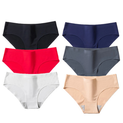 BZEL 6PCS/Set Ženske gaćice Jednostavno bešavno donje rublje Meke svilene satenske ženske gaćice Prozračno donje rublje Udobne gaće za fitness