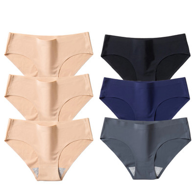 BZEL 6PCS/Set Ženske gaćice Jednostavno bešavno donje rublje Meke svilene satenske ženske gaćice Prozračno donje rublje Udobne gaće za fitness