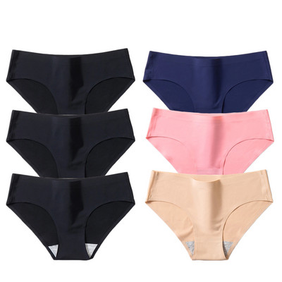 BZEL 6PCS/Set Ženske gaćice Jednostavno bešavno donje rublje Meke svilene satenske ženske gaćice Prozračno donje rublje Udobne gaće za fitness