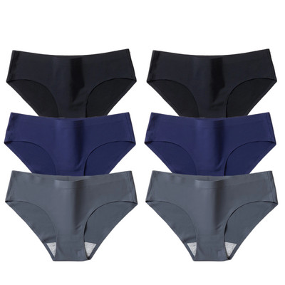 BZEL 6PCS/Set Ženske gaćice Jednostavno bešavno donje rublje Meke svilene satenske ženske gaćice Prozračno donje rublje Udobne gaće za fitness