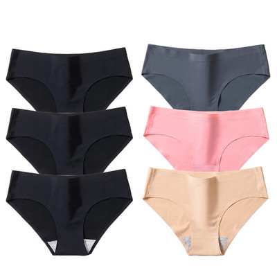 BZEL 6PCS/Set Ženske gaćice Jednostavno bešavno donje rublje Meke svilene satenske ženske gaćice Prozračno donje rublje Udobne gaće za fitness