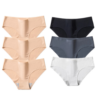 BZEL 6PCS/Set Ženske gaćice Jednostavno bešavno donje rublje Meke svilene satenske ženske gaćice Prozračno donje rublje Udobne gaće za fitness