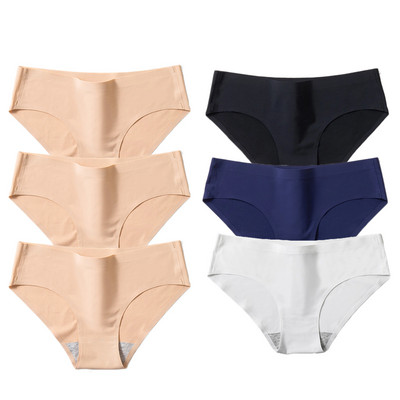 BZEL 6PCS/Set Ženske gaćice Jednostavno bešavno donje rublje Meke svilene satenske ženske gaćice Prozračno donje rublje Udobne gaće za fitness