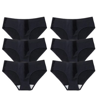 BZEL 6PCS/Set Ženske gaćice Jednostavno bešavno donje rublje Meke svilene satenske ženske gaćice Prozračno donje rublje Udobne gaće za fitness