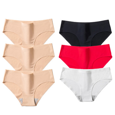 BZEL 6PCS/Set Ženske gaćice Jednostavno bešavno donje rublje Meke svilene satenske ženske gaćice Prozračno donje rublje Udobne gaće za fitness