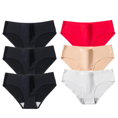 BZEL 6PCS/Set Ženske gaćice Jednostavno bešavno donje rublje Meke svilene satenske ženske gaćice Prozračno donje rublje Udobne gaće za fitness