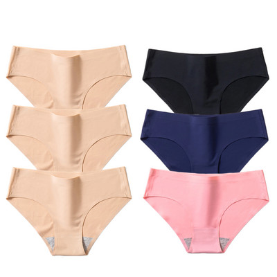 BZEL 6PCS/Set Ženske gaćice Jednostavno bešavno donje rublje Meke svilene satenske ženske gaćice Prozračno donje rublje Udobne gaće za fitness