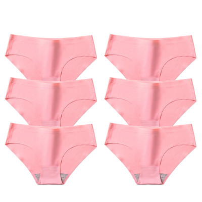 BZEL 6PCS/Set Ženske gaćice Jednostavno bešavno donje rublje Meke svilene satenske ženske gaćice Prozračno donje rublje Udobne gaće za fitness