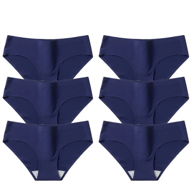 BZEL 6PCS/Set Ženske gaćice Jednostavno bešavno donje rublje Meke svilene satenske ženske gaćice Prozračno donje rublje Udobne gaće za fitness