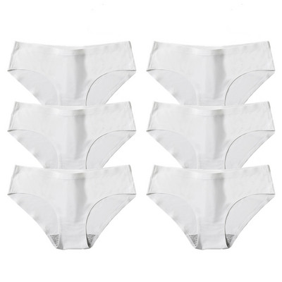 BZEL 6PCS/Set Ženske gaćice Jednostavno bešavno donje rublje Meke svilene satenske ženske gaćice Prozračno donje rublje Udobne gaće za fitness