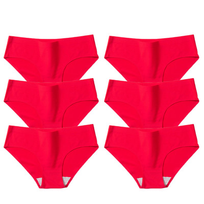 BZEL 6PCS/Set Ženske gaćice Jednostavno bešavno donje rublje Meke svilene satenske ženske gaćice Prozračno donje rublje Udobne gaće za fitness