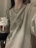 HOUZHOU Tricouri Harajuku kaki cu mânecă lungă pentru femei Y2k Vintage anii 90 Streetwear Tricouri grafice Oversize Topuri largi Hip Hop Kpop