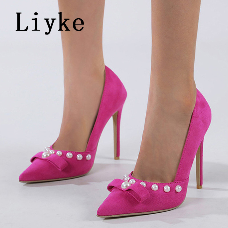 Liyke 2023, primăvară, 11,5 cm, cu toc înalt, negru, pantofi cu toc înalt pentru femei, pantofi stiletto cu vârf ascuțit, cu design perlat, Escarpins Femme Talon