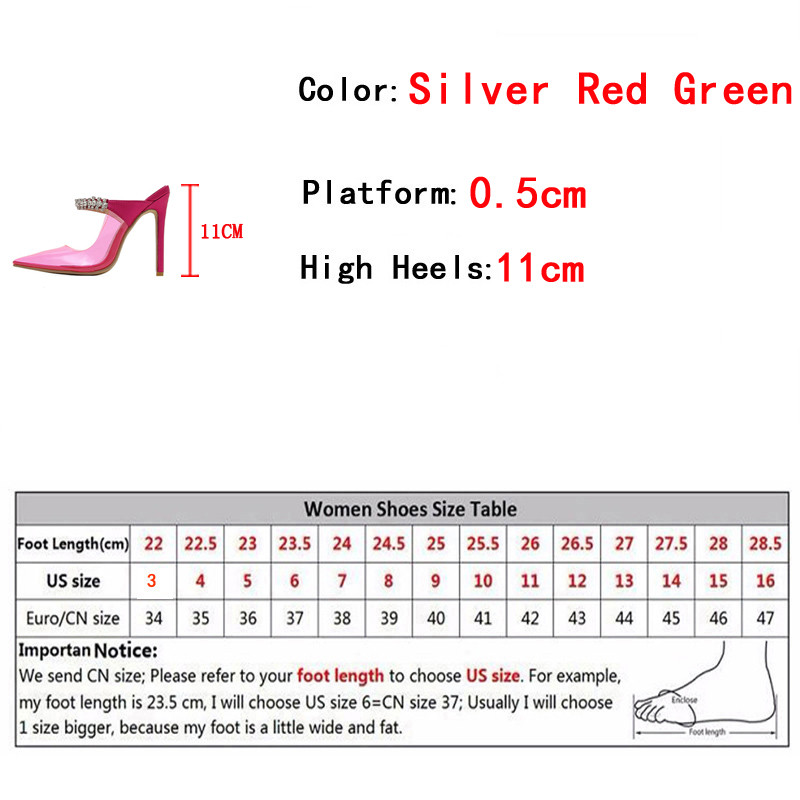 Liyke Seksi PVC prozirne ženske cipele na štikle Modne cipele s visokom potpeticom s dijamantima Papuče s mazgama Vjenčane cipele