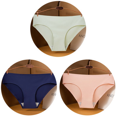 3 kom/set Seksi ženske gaćice velike veličine Ice Silk Bešavne M-3XL donje rublje Jednobojne udobne mekane gaćice Žensko donje rublje