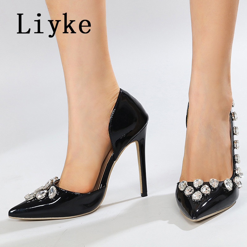 Liyke, în stil de primăvară, cu diamante de cristal, pantofi sexy pentru femei, cu vârf ascuțit, cu toc înalt, pantofi cu toc înalt, Escarpins pentru femei, gheare