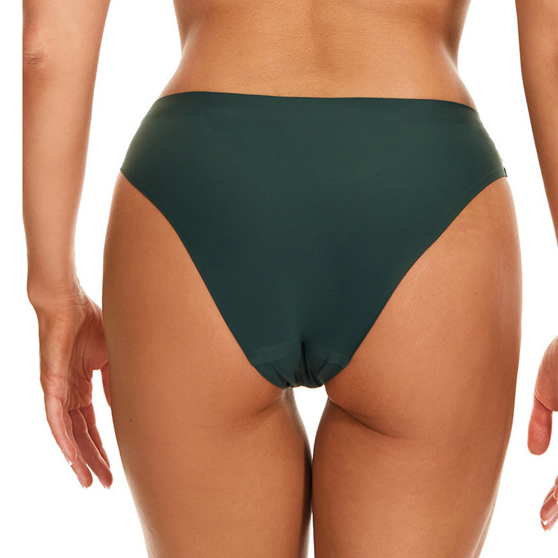 Chiloți de damă, sexy, fără sudură, din mătase de gheață, cu talie joasă, lenjerie de corp solidă, comodă, invizibilă, bikini, chiloți