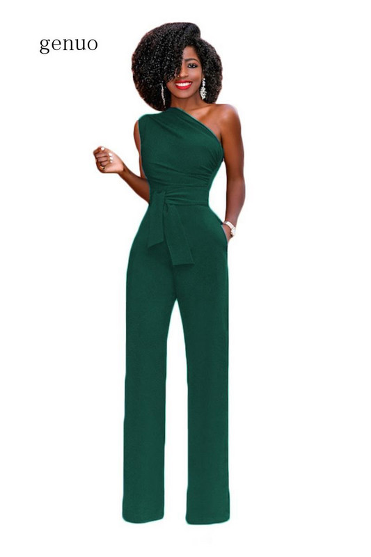 Salopete sexy cu un singur umăr Salopete pentru femei de vară, curea fără mâneci, picior lat, elegante, pentru damă, marime, mai mari, bodycon, alb negru