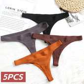 5PCS/Set Seksi donje rublje Ženske gaćice Bešavne jednobojne ženske donje rublje Elastično iskušenje tange za ženske modne g-stringe