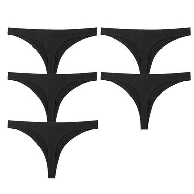 5PCS/Set Seksi donje rublje Ženske gaćice Bešavne jednobojne ženske donje rublje Elastično iskušenje tange za ženske modne g-stringe