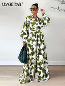 Leaf Print Γυναικείο Σετ Παντελόνι ελαστική μέση Φαρδύ φαρδύ γυναικείο κοστούμι Φανάρι μανίκια πουκάμισα 2023 Άνοιξη casual γυναικεία σετ 2 τεμαχίων