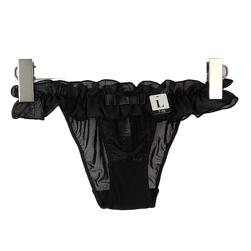 Nové dámske spodné prádlo v japonskom štýle s nízkym pásom, šifónové záhyby, mašľa, Lolita, priedušné tenké nohavičky s vlnitým okrajom A96